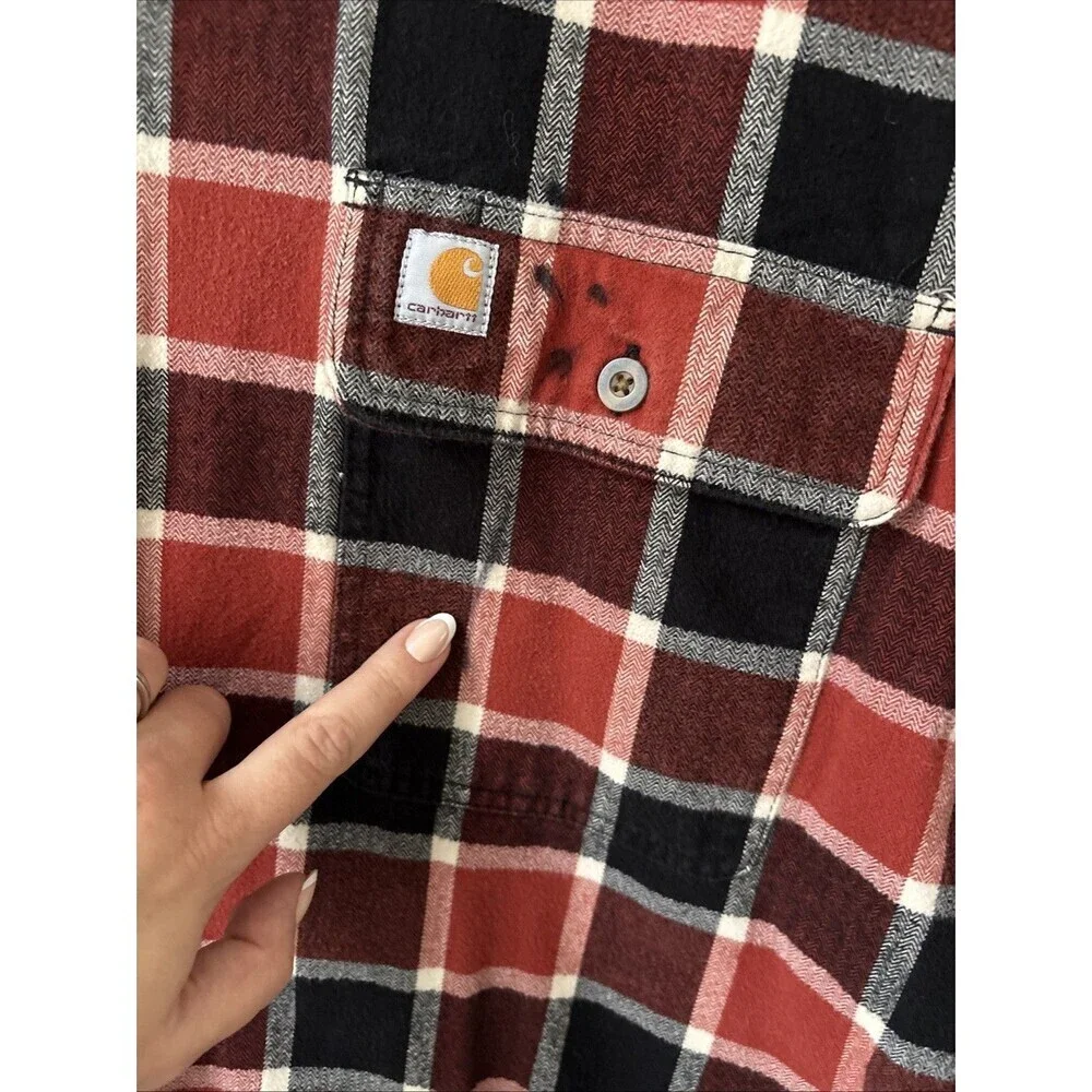Carhartt Men’s 2XL Hubbard Flannel Shirt Original Fit Plaid Heavyweight